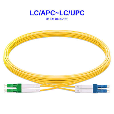 ऑप्टिकल फाइबर केबल LC / APC को LC / UPC सिंगल-मोड ड्यूल-कोर कैरियर-ग्रेड OS2 पिगेट कस्टमाइजेशन